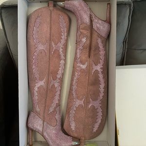 6.5 Gianni Binni Over-The-Knee Western Rhinestoned Boots